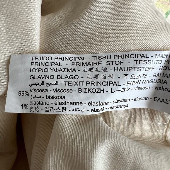 Zara Mini Dress Womens Medium Satin Effect Side Cutouts Floral Yellow Shift NWT - Picture 8 of 12